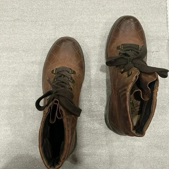 [US10]Steve Madden Donella Women Brown 2” Block Heeled Leather Ankle Boots - Picture 2 of 9